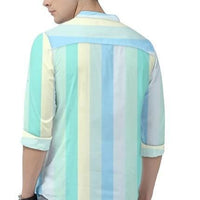 Men's Color Block Spread Collar Casual Shirt