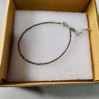 EverMine Crystal Raw Pyrite Anklet Stone of Money, Protection & Power Pyrite Anklet for Women