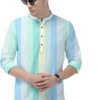 Men's Color Block Spread Collar Casual Shirt