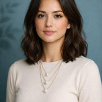 Gold Plated Pearl Layer Necklace