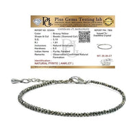 EverMine Crystal Raw Pyrite Anklet Stone of Money, Protection & Power Pyrite Anklet for Women
