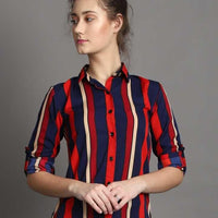 Women's Crepe Stripe Shirt